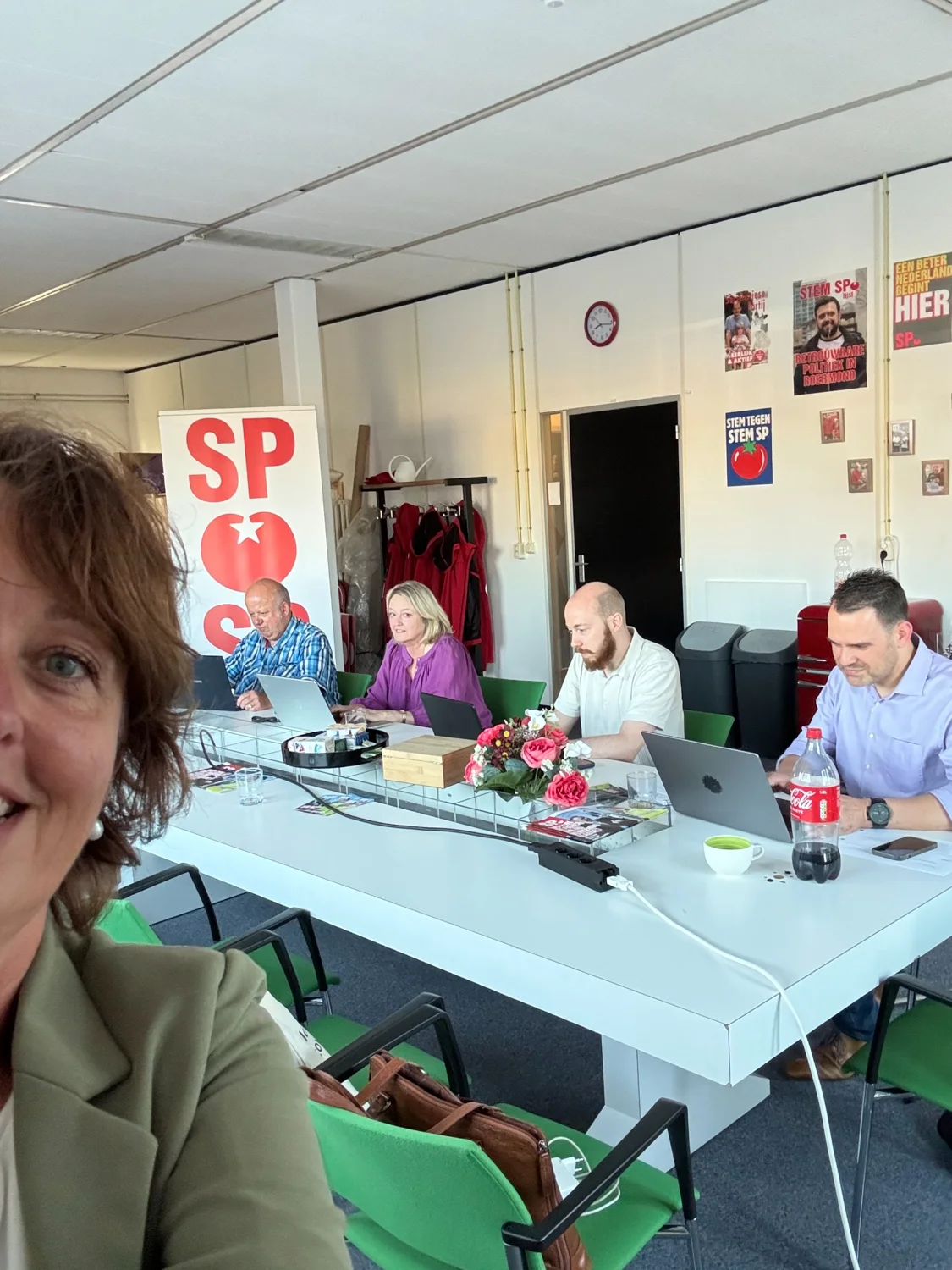 Herma Westenberg tijdens een training met het team van SP Limburg
